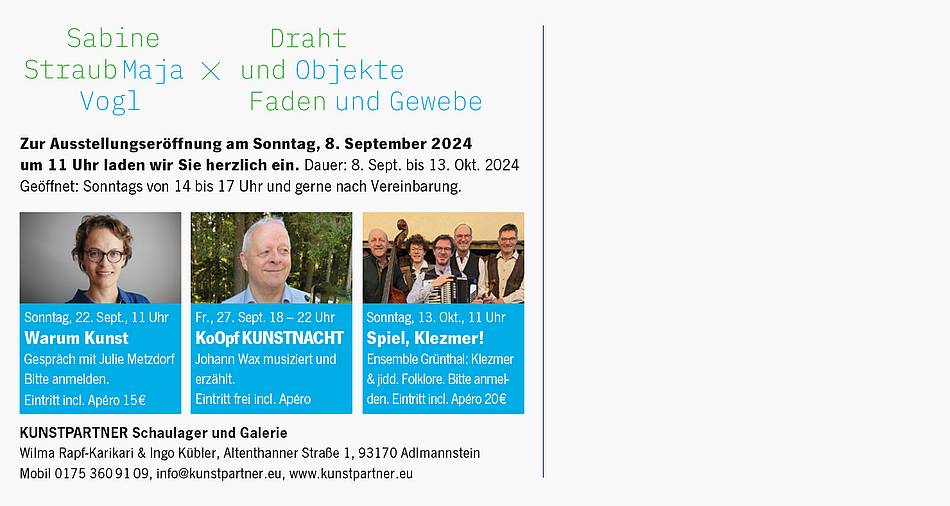 Sabine Straub & Maja Vogel – Draht und Faden & Objekte und Gewebe