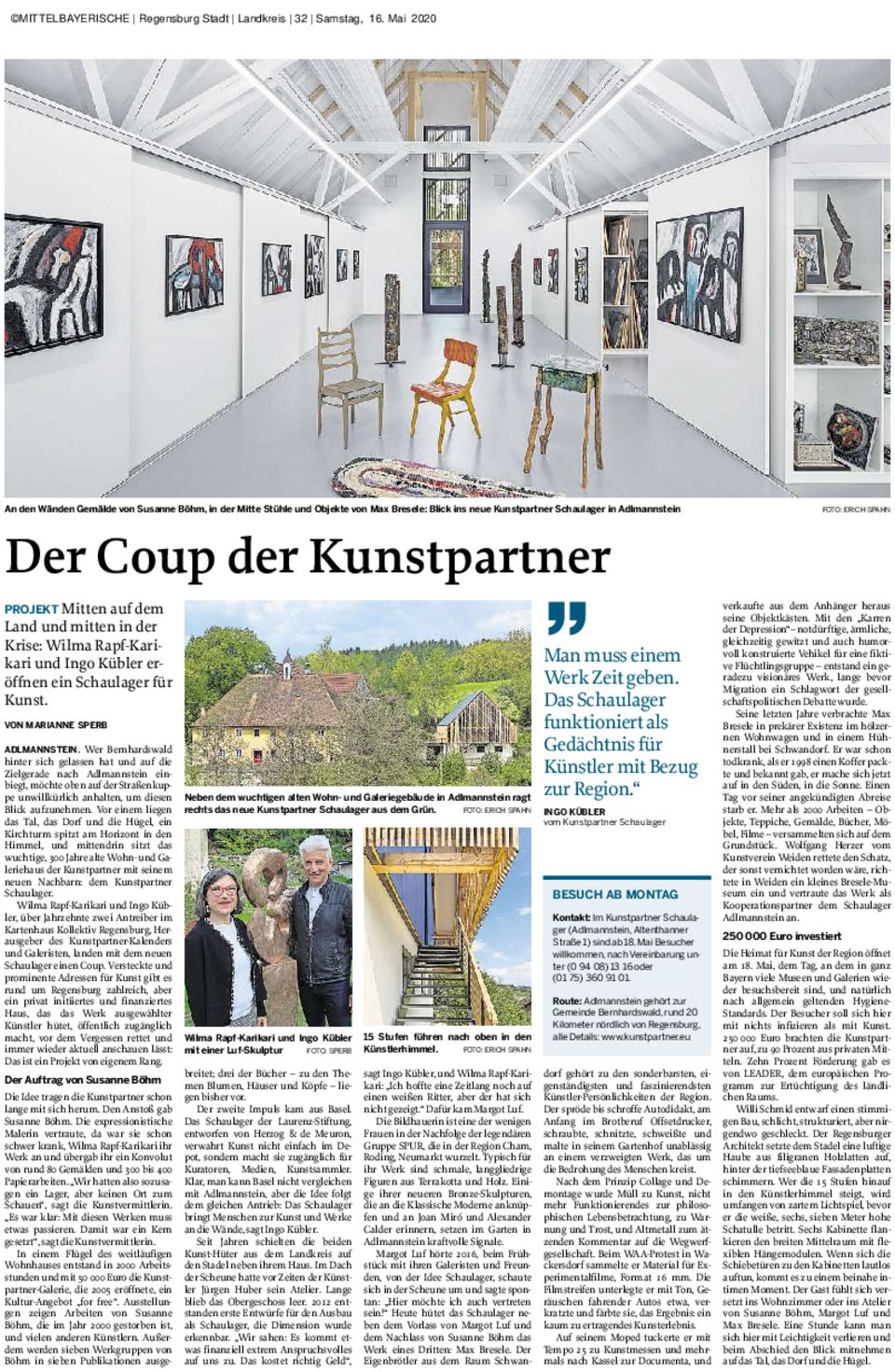 MZ 16.05.2020: Der Coup der Kunstpartner