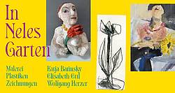 Vorderseite der Einladungskarte zur Ausstellung "In Neles Garten"